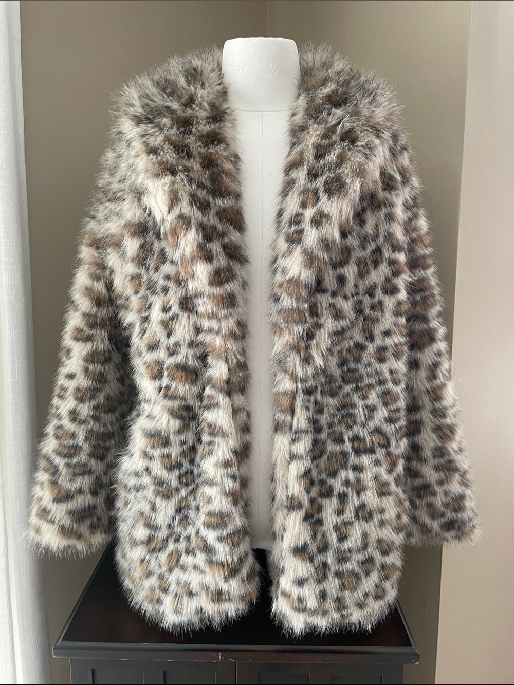 New Faux fur leopard jacket